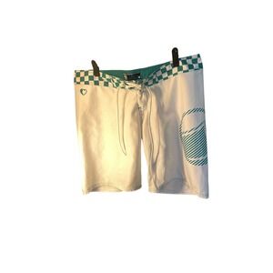 Liquid Force Board Shorts Checkered Waist‎ Swim Trunks Size 11